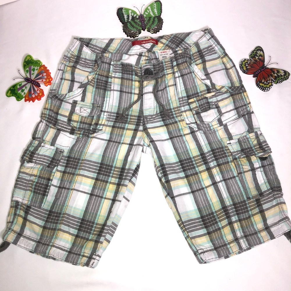 Union Bay Madras Cargo Style Girl Shorts, Size 12, pre-owned